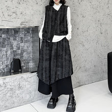Load image into Gallery viewer, Retro Irregular Vest Elastic Waist A-Line Skirt Suit