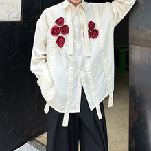 Load image into Gallery viewer, Rose Handmade Floral Long Sleeve Shirt