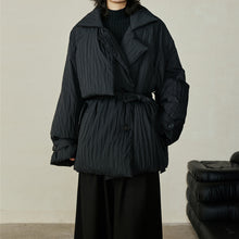Load image into Gallery viewer, Winter Waist Cinched White Duck Down Warm Jacket