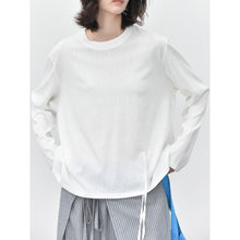 Load image into Gallery viewer, Women's Side Drawstring Hanging Tie Adjustable Loose Long Sleeve T-Shirt