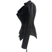 Load image into Gallery viewer, PU Gothic Style Rivet Slim Waist Leather Jacket