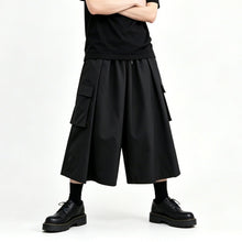 Load image into Gallery viewer, High-Waisted Pockets Wide-Leg Skirt-Pants
