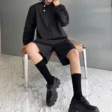 Load image into Gallery viewer, Stand Collar Side Button Tops Shorts Casual Suits