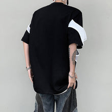 Load image into Gallery viewer, Contrast Color Stitching Lace-up T-shirt