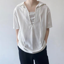 Load image into Gallery viewer, Navy Collar Tie Short Sleeve T-Shirt