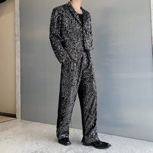 Load image into Gallery viewer, Sequined Stage Lapel Two-piece Set