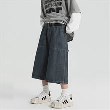 Load image into Gallery viewer, American Denim Cropped Loose Wide-leg Shorts