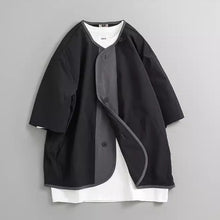 Load image into Gallery viewer, Retro Color-blocked Loose Casual Crew Neck T-shirt