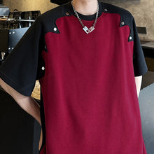 Load image into Gallery viewer, Contrast Color Stitching Short Sleeves T-shirt