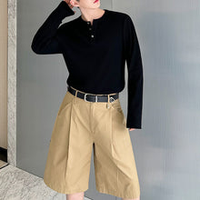 Load image into Gallery viewer, Cotton Half-open Collar Three-button Bottoming Shirt