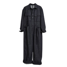 Load image into Gallery viewer, Denim Workwear Loose Lace-up Jumpsuit
