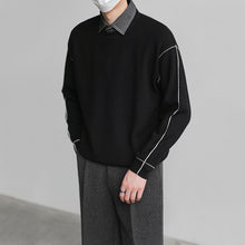 Load image into Gallery viewer, Color-blocked Faux Two-piece Knit Sweater