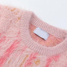 Load image into Gallery viewer, Contrast Color Vertical Stripe Crew Neck Sweater