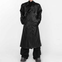 Load image into Gallery viewer, Leather Metal Button Double-layered Coat