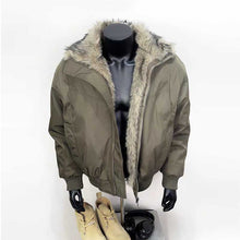Load image into Gallery viewer, Vintage Faux Fur Collar Hooded Short Jacket
