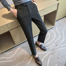 Load image into Gallery viewer, British Plaid Slim-fit Casual Trousers