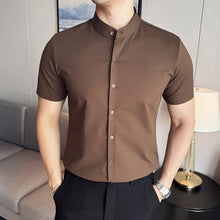 Load image into Gallery viewer, Summer Stand Collar Ice Silk Casual Waffle Shirt