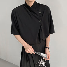 Load image into Gallery viewer, Irregular Buttoned Turtleneck Shirt