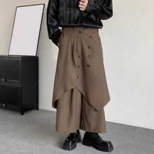 Load image into Gallery viewer, Retro Layered Buttoned Irregular Culottes