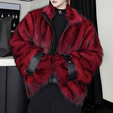 Load image into Gallery viewer, Winter Retro Oversized Stand Collar Faux Fur Coat