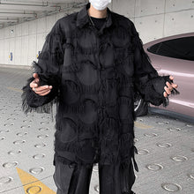 Load image into Gallery viewer, Dark Hollow Tassel Long-sleeved Thin Shirt
