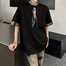 Load image into Gallery viewer, Detachable Leopard-Print Silk Scarf T-shirt
