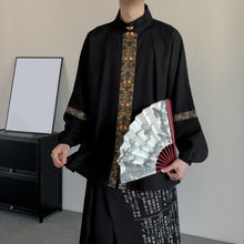 Load image into Gallery viewer, Loose Retro Patchwork Pattern Disc Button Lapel Shirt