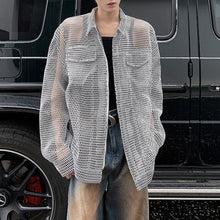 Load image into Gallery viewer, Mesh See-through Casual Shirt