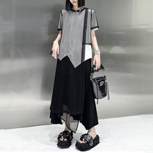 Load image into Gallery viewer, Irregular Mesh T-shirt Casual Suit
