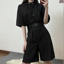 Load image into Gallery viewer, Polo Collar Button Belt Playsuit
