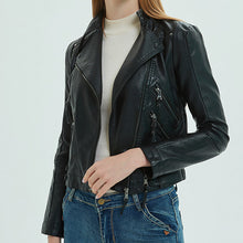 Load image into Gallery viewer, PU Leather Short Slim Jacket