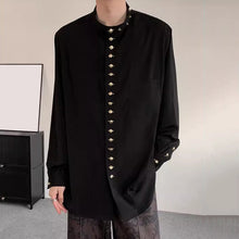 Load image into Gallery viewer, Loose Long-sleeved Shirt with Small Gold Buttons