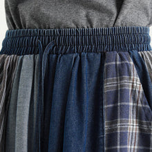 Load image into Gallery viewer, Retro Denim Patchwork Casual Distressed Drape Culottes