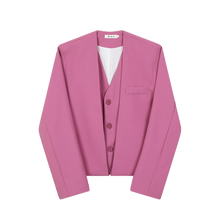 Load image into Gallery viewer, Fake Two Piece Suit Jacket Loose Straight Trousers Two Piece Set