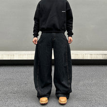 Load image into Gallery viewer, Denim Silhouette Black Vintage Wide-leg Pants