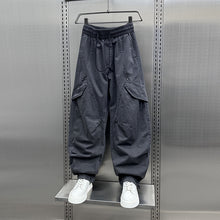 Load image into Gallery viewer, Retro Pleated Multi-Pocket Loose Straight Wide-Leg Pants