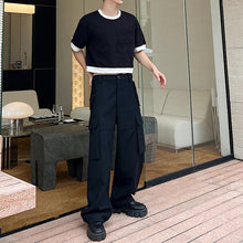 Load image into Gallery viewer, Multi-pocket Trim Contrasting Paneling Short Sleeve T-Shirt