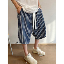 Load image into Gallery viewer, Striped Loose Thin Retro Denim Shorts
