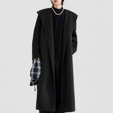 Load image into Gallery viewer, Hooded Wool Over-knee Cape Coat
