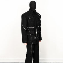 Load image into Gallery viewer, Wool Lapel Contrast Panel Jacket