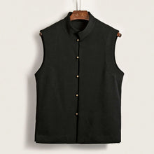Load image into Gallery viewer, Retro Waistcoat Copper Button Stand Collar Vest
