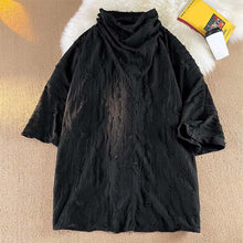 Load image into Gallery viewer, Hollow Out Hole Pile Collar Short Sleeve Top