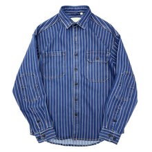 Load image into Gallery viewer, Vintage Distressed Washed Denim Striped Shirt