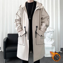 Load image into Gallery viewer, Hooded Mid-length Windbreaker Jacket