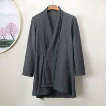 Load image into Gallery viewer, Slant-front Vintage Cotton Linen Cardigan
