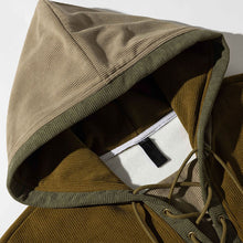 Load image into Gallery viewer, Retro Corduroy Color-blocked Hoodie Sweatshirt