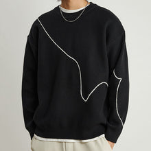 Load image into Gallery viewer, Line Embroidered Crew Neck Sweater