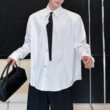 Load image into Gallery viewer, Removable Tie Shoulder Pads Loose Long Sleeve Shirt
