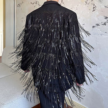 Load image into Gallery viewer, Tassel Sequin Double-Layer Mesh Stage Party Blazer