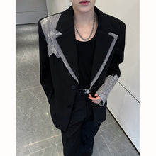 Load image into Gallery viewer, Lace Patchwork Padded Shoulder Casual Blazer
